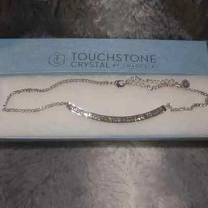 Touchstone Crystal By Swarvoski Clear Crystal Statement Necklace NIB $78 - Picture 1 of 2