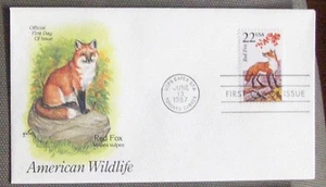 US FDC Wildlife SC #2335 RED FOX 1987. - Picture 1 of 1