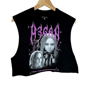 Serbatoio Megan M3gan Horror Metallo Viola Font Cropped Nuovo con etichette - Medium - Foto 1 di 4