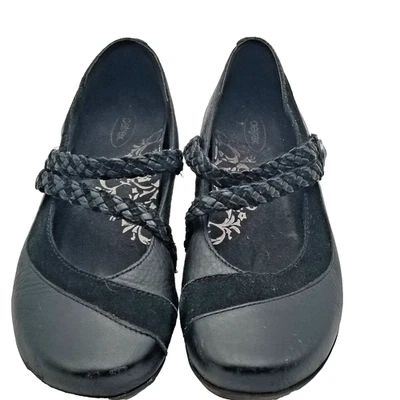 Mocasines cómodos elegantes de gamuza de cuero negro AETREX Ada para mujer talla 8 M Foto 1 de 4