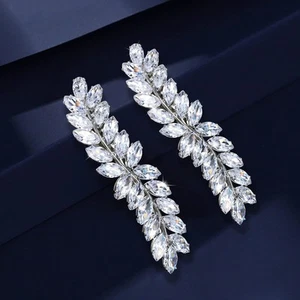 2PCS Crystal Hair Barrettes for Women, Rhinestone Hair Clips Leaf French Barr... - Picture 1 of 9