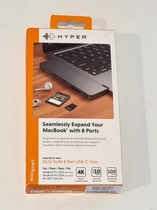 Hyper HyperDrive Next DUO SLIM 8 Port USB-C Hub Adapter - Space Gray - Picture 1 of 1