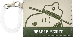 Peanuts Snoopy Pass Case with Coil Chain, Embroidered Beagle Scout (SPZ-3787) - Picture 1 of 2