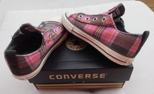 CONVERSE ALL STAR Pink Plaid Low Top Slip On No Laces  Sz 9 Inft w/  Box NOS See - Bild 1 von 22