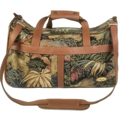 Vintage Boyt Iowa American Tourist Luggage Carry On Tote Bag Floral Tapestry  - Image 1 of 4