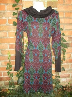 Kleid Pullover Hoody chapati petrol Hippie Goa Kragen Winter S XL Bio Fair - Bild 1 von 3