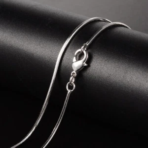 50strands Brass Flat Snake Chain Necklaces 17 inch Platinum with Lobster Clasp - Picture 1 of 1