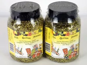 16 onzas LÁMINA BRILLO Polvo ORO Metálico para Decoración ARTESANAL DOS botellas de 8 oz - Imagen 1 de 2