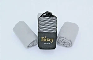  Microfibre Towel Small Grey Sports Beach Yoga Swimming Bath Gym. 40cm x 60cm.  - Picture 1 of 7