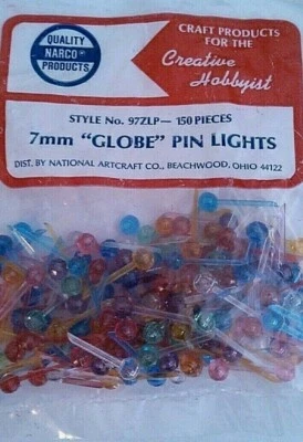 100 LARGE PIN LIGHTS BULBS Vintage Ceramic Christmas Tree 7mm Pegs 9 COLORS - Image 1 of 4