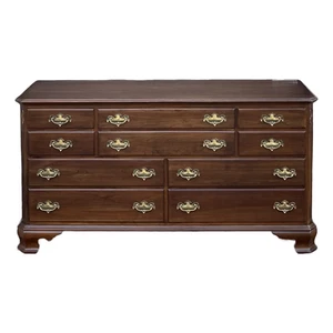 1976 Ethan Allen Georgian Court Chippendale Cherry 10 Drawer Low Dresser 11-5213 - Picture 1 of 12