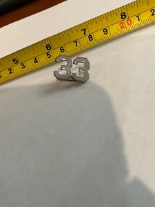 Number 33 Pin Silver Tone Design - Picture 1 of 3
