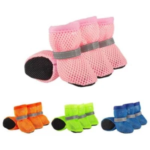 4Pcs Non-slip Dog Shoes Dog Mesh Shoes Reflective Pet Short Boots for Dogs Cats - Picture 1 of 26