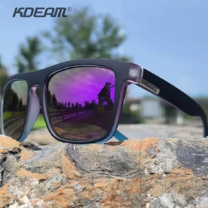 Gafas de sol deportivas polarizadas KDEAM para mujer cuadradas con lentes moradas UV400 - Imagen 1 de 10