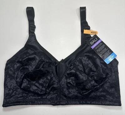 Sujetador Bali para mujer doble soporte cierre spa sin aros DF3372 negro 40DD NUEVO Foto 1 de 4