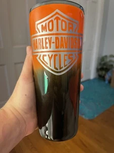 Handmade Resin Coated Harley Davidson Tumbler - Picture 1 of 1