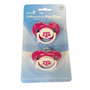 2 Pack Pink Pacifiers Texas A&M NCAA Glow In The Dark New - Picture 1 of 6