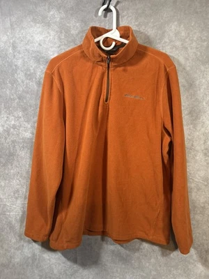 Eddie Bauer Jacket Men L Large Orange Zipper High Neck Fleece Long Sleeve - Image 1 of 4