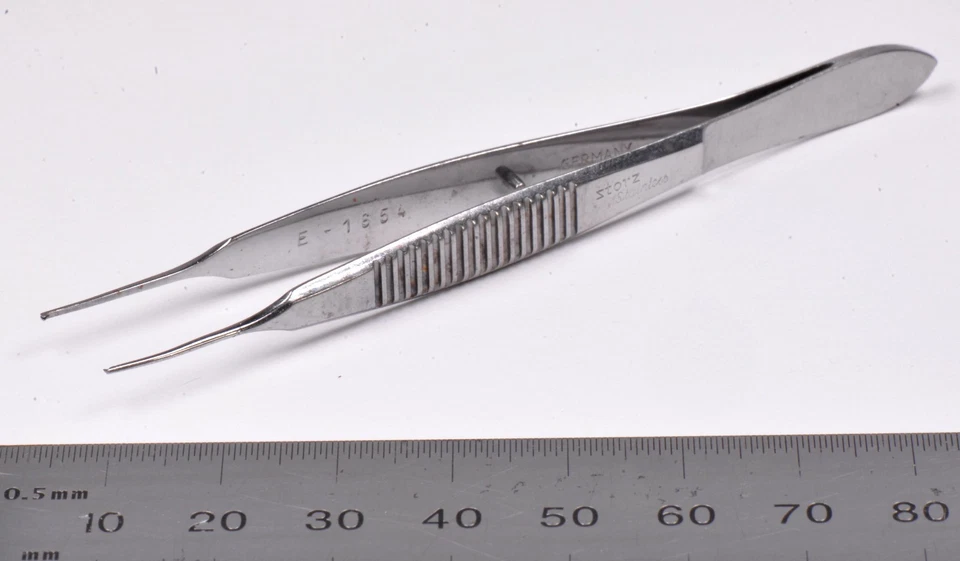 Pinzas de fijación Storz #E-1654 Lester 33/4" quirúrgicas 1x2 dientes Alemania acero inoxidable Foto 1 de 1