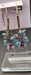Betsey Johnson Boho Butterfly Drop / Dangle Earrings with Oxidized Finish - Picture 1 of 3