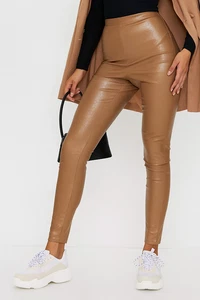 Camel Croc Faux Leather Leggings – High Waist | Stretch Fit | UK Sizes - Picture 1 of 1