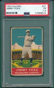 1933 DeLong #21 Jimmy Foxx PSA 1.5 FAIR - Picture 1 of 2