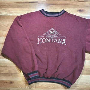 Vintage University Montana Grizzlies Sweatshirt Pullover Rundhalsausschnitt weinrot Strick Gr. M - Bild 1 von 8