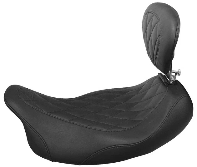 Asiento Mustang Wide Tripper Solo con Respaldo Puntada Diamante Negro #79725 Foto 1 de 1