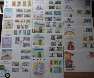 IOM FDC 1976 - 1978 Complete Set of 19 First Day Covers. Isle of Man - Image 1 of 4