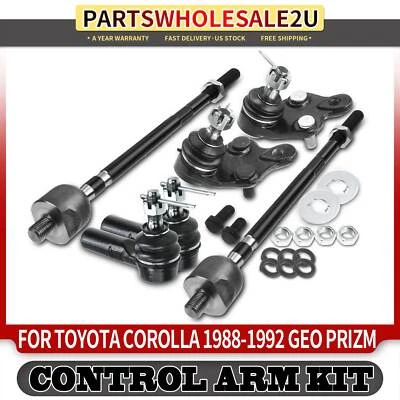 6Pcs Inner & Outer Tie Rod End & Ball Joint for Toyota	Corolla Geo Prizm L4 1.6L - Image 1 of 4