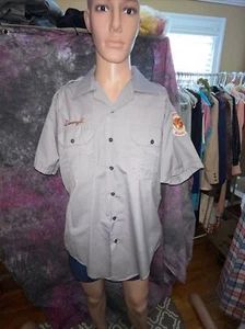 Vintage 1980s Century Furniture Company Hickory NC gray work shirt Darryll L - Picture 1 of 12