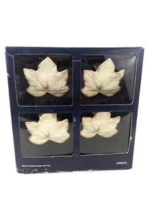 Mikasa "Countryside Harvest" Set of (4) Quality Sculpted Leaf Napkin Rings  - Picture 1 of 7