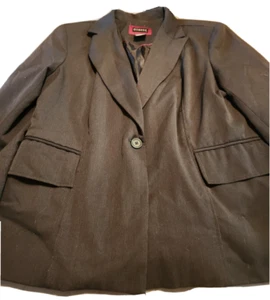 George Damen Gr. 14 Blazer Sakko Grau Nadelstreifen Anzug Mantel Karriere Beruf - Bild 1 von 8