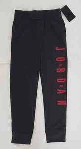 Nike Air Jordan Fleece Boys Jogger Pants Black Red Size S - Picture 1 of 1