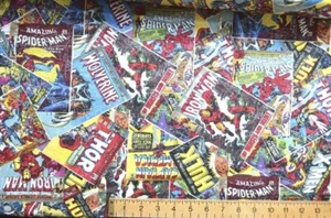 Marvel Comic Licensed Printed Fabric 100% Cotton Sheet Craft Material 110cm wide - Picture 1 of 6