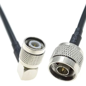 TNC Male Plug Right Angle to N Male Crimp RG58 Coaxial RF Cable Connector lot - Picture 1 of 5
