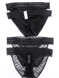 M & S PACK 4 PAIR BRIEFS KNICKERS STRETCH COTTON MESH BLACK MARKS SPENCER - Picture 1 of 1
