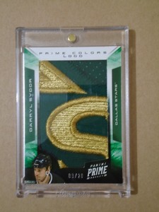 2012-13 PANINI PRIME COLORS LOGO, DARRYL SYDOR, DALLAS, GAME WORN HOCKEY CARD!!!