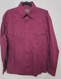 Camicia Roper Small Pearl Snap manica lunga western rodeo aderente rossa - Foto 1 di 7
