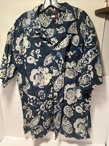 Camicia Tommy Hilfiger manica corta con bottoni 2xl blu stampa hawaiana - Foto 1 di 2