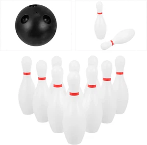 Kids Bowling Balls Toy Small Plastic Bowling Set Includes 10 Classical White ... - Picture 1 of 12