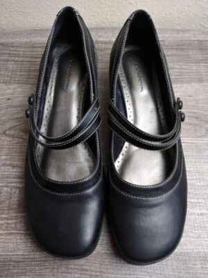 Croft & Barrow Rubber Bottom Leather Black Flats Slip-on Size 8.5 M -11 - Изображение 1 из 4