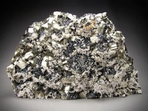 Sphalerite Pyrite and Quartz Crystals Huaron Peru - Picture 1 of 7