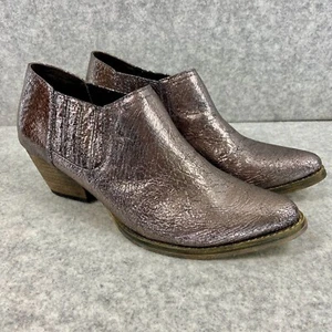 Very Volatile Womens Canton Western Ankle Boot Pewter Leather Size 10 - Picture 1 of 10