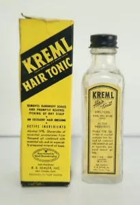 Vintage Kreml Hair Tonic Removes Dandruff Empty Bottle & Box - Picture 1 of 2