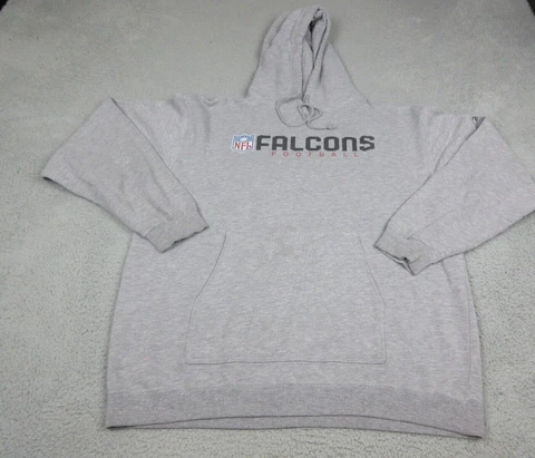 Atlanta Falcons Sweater Mens Large Gray Hoodie Logo NFL Football Reebok Cover