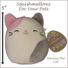 Squishmallows For Your Pets Karina The Cat 5 And Squeaker Pet Toy Kellytoy New