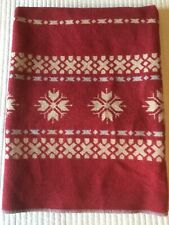 David Fussenegger Red Gray Snowflake Reversible Throw Blanket   54” x 68” VGC