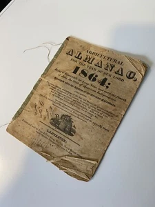 Agricultural Almanac For the Year of Our Lord 1864 John Baer's Lancaster PA - Imagen 1 de 4