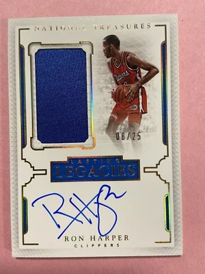 Ron Harper 2015-16 Panini National Treasures Patch Auto Autograph /25 8/25  - Image 1 of 2